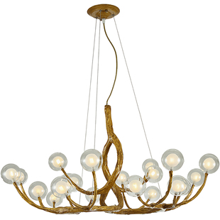 艺术原木风禅意茶室设计师创意树枝咖啡厅民宿客厅侘寂风餐厅吊灯