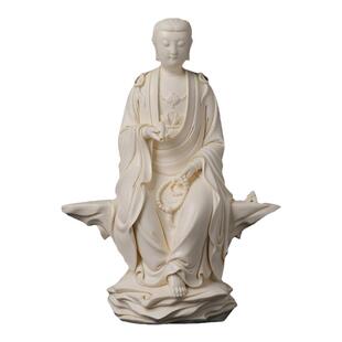 戴玉堂林建平《猛犸牙黄 慈航真人》家用供奉普渡观音菩萨像佛像