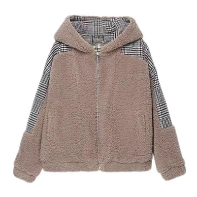 加绒加厚中长款羊羔百搭宽松