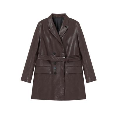 金和百瑞羊皮革皮衣设计感气质