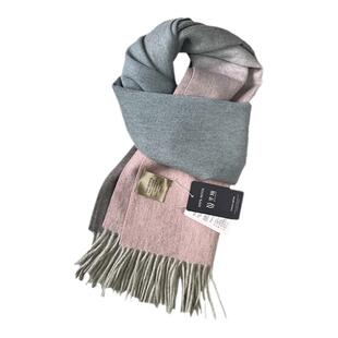 100%澳洲纯羊毛羊绒围巾女秋冬季2024新款轻奢渐变色百搭保暖披肩