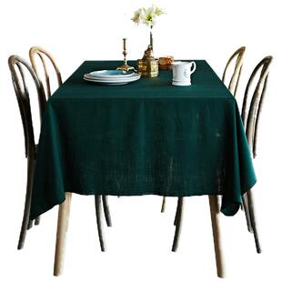 蜡笔派素色餐桌桌布简约现代纯色百搭轻奢高级长方形盖布定制Z