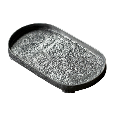 手工锤纹锡急须台干泡盘一壶一杯