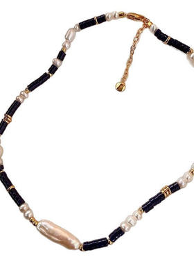 巴洛克异形淡水珍珠青金石项链