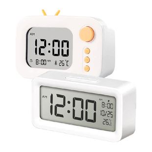 得力电子闹钟夜光多功能智能计时器学生专用起床神器床头儿童