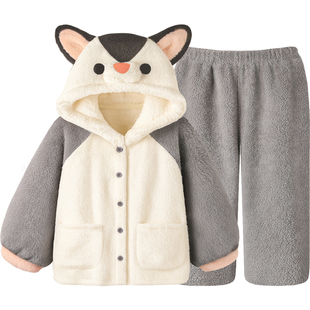 〖一套过冬〗珊瑚绒睡衣女款高级感卡通可爱秋冬家居服可外穿保暖