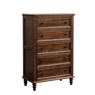 美式斗柜全实木客厅边柜小立柜卧室五七九斗橱床尾柜子核桃木家具