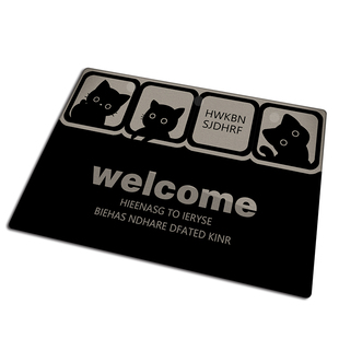 卡通黑猫入户门地垫家用可爱进门玄关蹭灰脚垫大门口耐脏防滑垫子