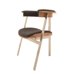 长物造物|浮丝办公椅 包豪斯极简实木扶手椅家用书房靠背椅设计款