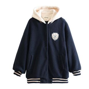 初中生仿羊羔毛绒外套大童新款秋冬装2025高中学生夹棉加厚少女孩