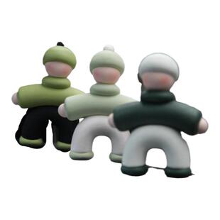 流浪彩虹绿色极简小人扩香石车载出风口香薰创意饰品汽车装饰