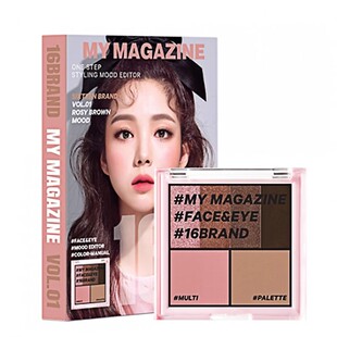 韩国16brand眼影盘少女杂志修容腮红珠光裸妆闪粉亮片彩妆综合盘