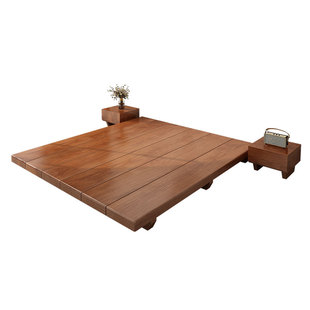 全实木床日式简约现代单双人床北欧主卧室纯原木榻榻米床架地台床