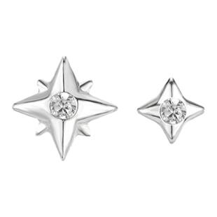 s999纯银耳钉星光mini不对称耳钉养耳洞睡觉免摘小众设计耳饰小巧