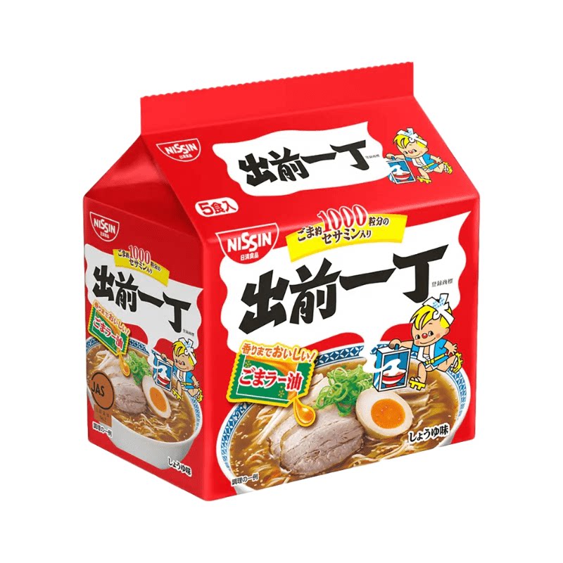 香港版NISSIN日清出前一丁即食面5连包 北海道小麦粉麻油味方便面