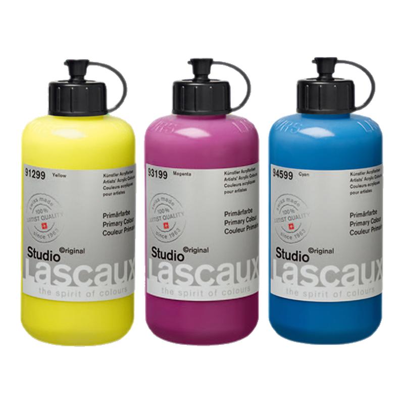 瑞士Lascaux 亚克力颜料三原色85ml 250ml 500ml丙烯绘画颜料