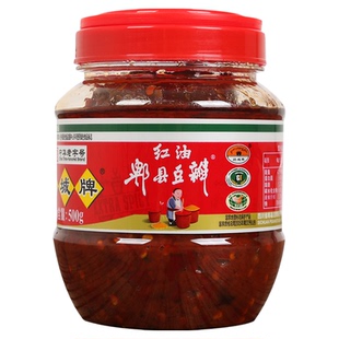 正宗鹃城牌红油郫县豆瓣酱500g瓶四川老字号娟城豆瓣酱炒菜辣椒酱