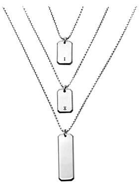 钛钢情侣定制刻字吊牌项链
