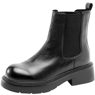 奥康 女鞋2025冬季切尔西一脚蹬弹力靴加绒黑科技双保暖时尚短靴