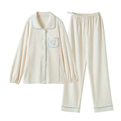 嫚熙秋冬季火山小磨毛孕妇睡衣纯棉月子服产妇产后保暖家居服套装