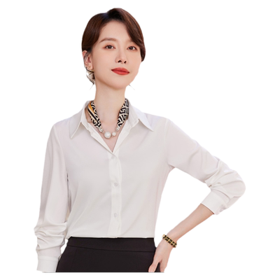 诗璐雅面试通勤白色衬衫女