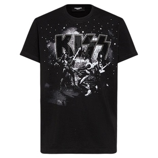 【7折】DSQUARED2/D2次方 2025秋冬男士黑色简约T恤短袖上衣