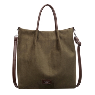 复古麂皮绒托特包包女2026新款大容量简约手提包学院风单肩斜挎包