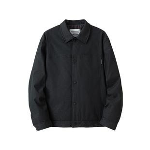 丹宁视觉90鸭绒短款箱型利落版阳离子双色斜纹肌理翻领夹克羽绒服