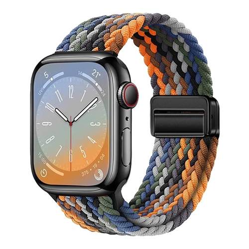 适用apple watch10尼龙编织S9表带苹果手表iwatch8新款ultra3磁吸透气腕带s7/6/5/4SE高级S11运动男女42/46mm