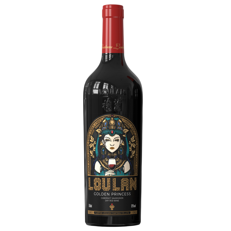 新疆楼兰酒庄黄金公主赤霞珠干红葡萄酒高级750ml整箱装官方正品