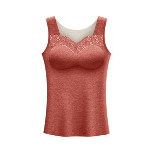 德绒保暖背心女带胸垫加绒加厚无痕内衣女士打底上衣冬季2025新款