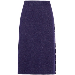 专柜正品马天奴春夏新品绵羊毛闪葱针织半身裙烫钻短裙半裙子包臀