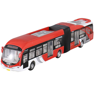 合金语音北京双节公交车玩具巴士1路城市交通大巴车回力男孩模型