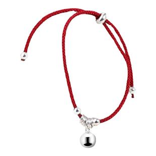 925银手链手工编织红绳球球手链小众简约闺蜜轻奢女手绳有求必应