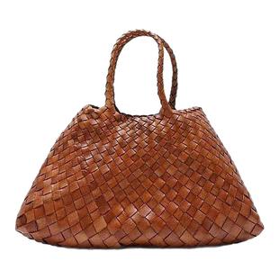 韩国直邮Dragon Diffusion法式篮子牛皮编织包复古手提包小号8893