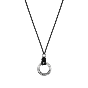 复古祥云平安扣吊坠项链女男皮绳毛衣链新中式国风高级感链子配饰