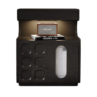 一体床头柜带保险箱法式复古黑色2025新款主卧实木家用防盗保险柜