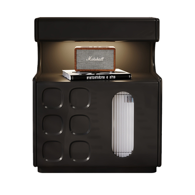 墨乔法式复古一体床头柜带保险箱