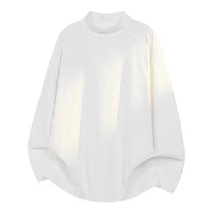 小尼力纯色重磅高领打底衫男士纯棉内搭休闲纯色长袖T恤男2025秋