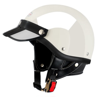 CASYKO咖士科复古头盔摩托车机车女玻璃钢巡航半盔踏板电动车男3C