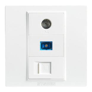 86型暗装电脑网口千兆网络插座SC光纤带有线电视带六类网线插座