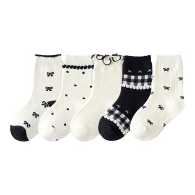 女童袜子冬季加厚洛丽塔木耳边