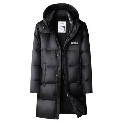 皮尔卡丹2025冬季新款羽绒服男中长款防寒保暖鹅绒服冬装加厚外套