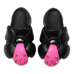 DaphneLab棒棒糖厚底拖鞋厚底增高银色一片拖可外穿拖鞋女