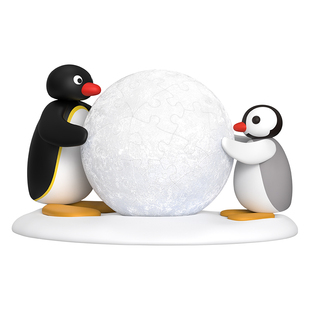 3D-JP企鹅Pingu立体灯光球拼图手办卧室床头氛围感夜灯摆件J1167