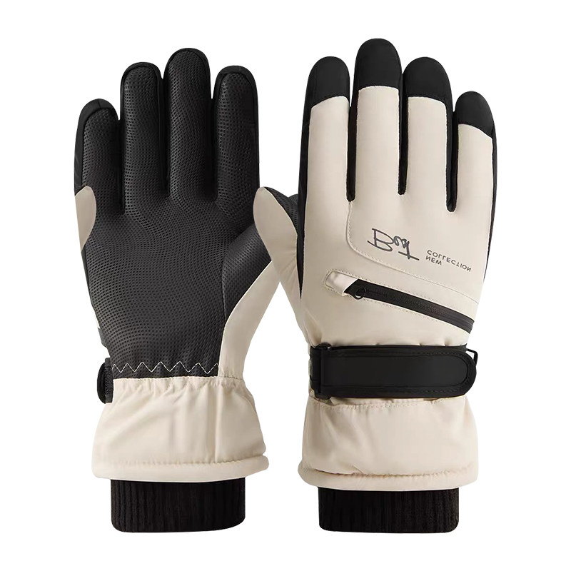 2025新款冬季滑雪手套女加绒加厚保暖防寒防水电动车骑行触屏男士