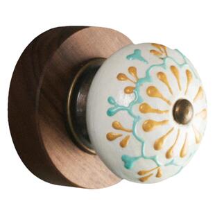 欧式美式乡村复古做旧墙面挂钩胡桃木陶瓷装饰挂钩衣钩玄关挂钩