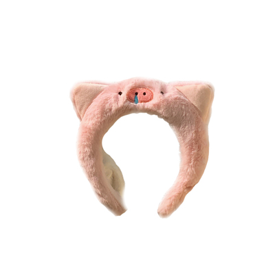 小猪呼呼~可爱粉色毛绒发捆发箍