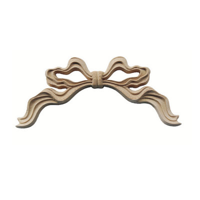 东阳木雕实木贴花镂空蝴蝶结贴片