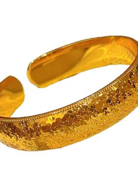 沙金爆闪宽面碎冰冰轮胎开口手镯